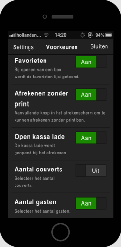 Per kassa device kun je instellingen flexibel aanpassen