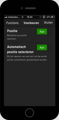 Op tafel positie boeken op iPhone